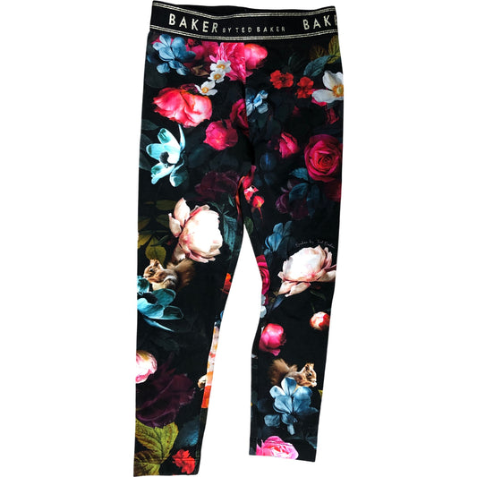 Baker By Ted Baker Floral Leggings Age 6 Years Girls Cotton Blend Black