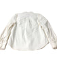 Blouse Women's White Long Sleeve Cotton Blend Button Detail Large