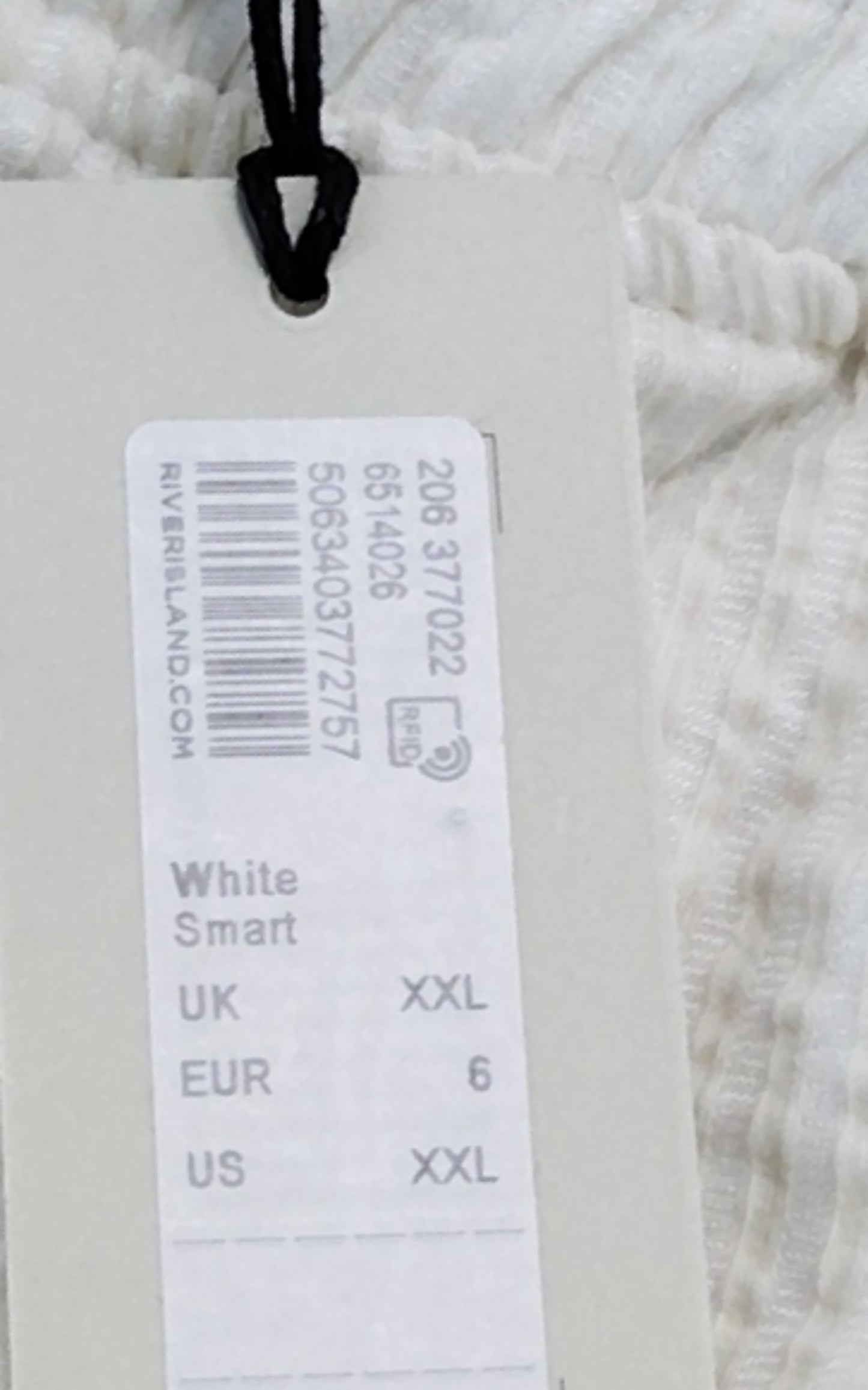 River Island Sports Shorts XXL Men’s White Textured Swimwear With Black Stripes