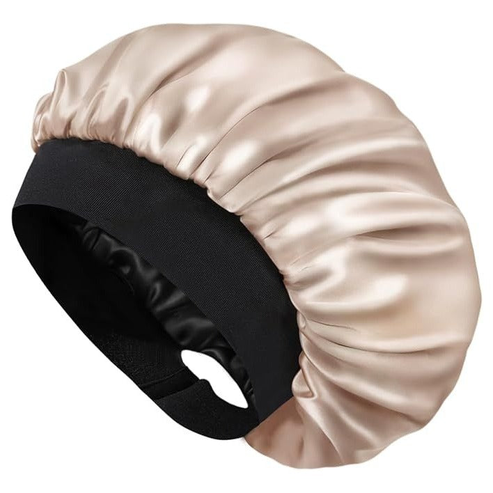 Hat Hut Satin Bonnet One Size Protect Shine Hair Sleep Cap Champagne