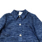 Stylish Jacket Women's Blue Textured Design With Buttons UK18