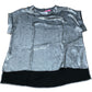 River Island Stylish Metallic Silver Blouse UK8 Women's Short Sleeve Top