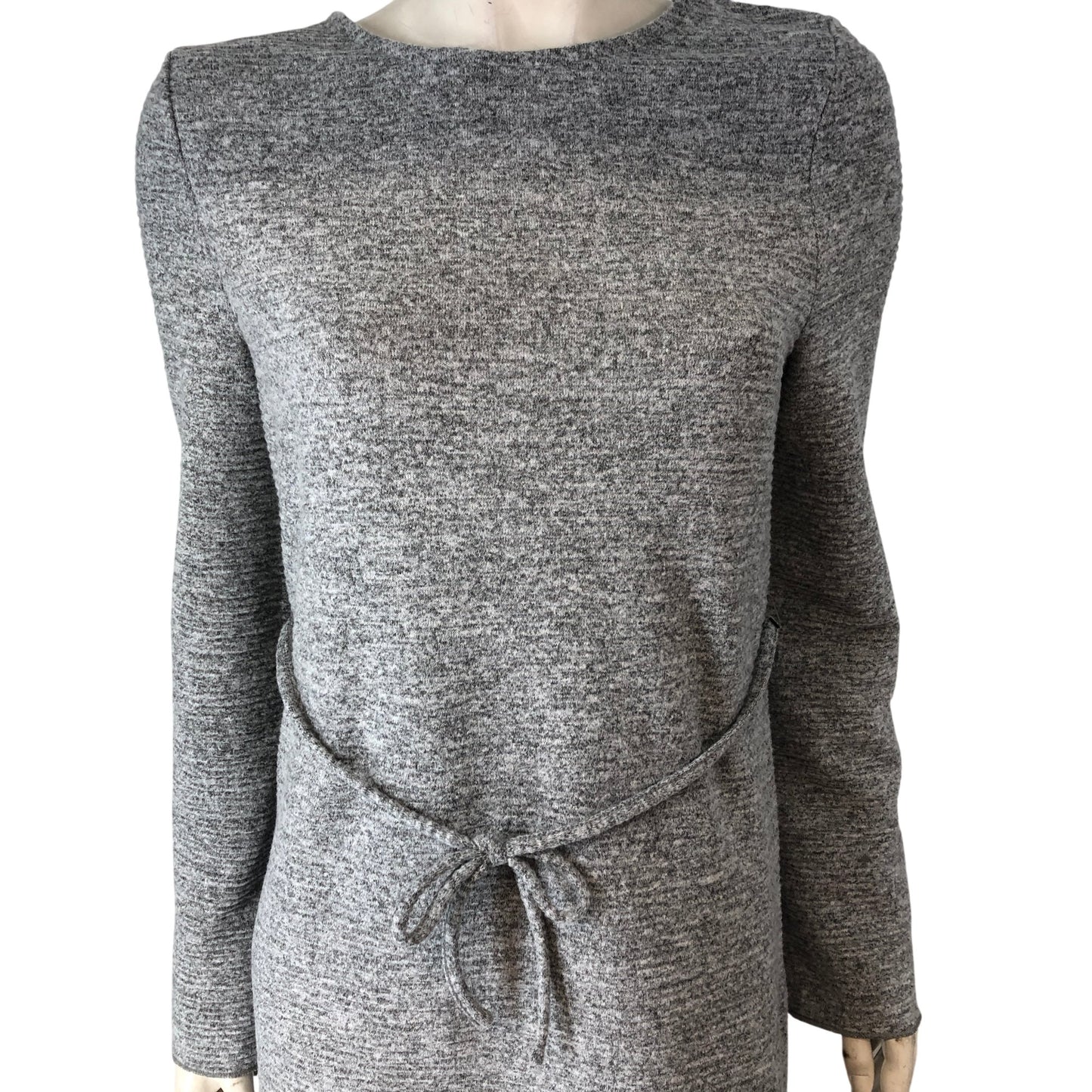 Women's Long Sleeve Grey Knit Dress Size UK12 Casual
