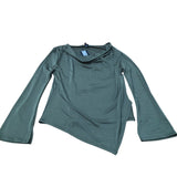 River Island  Long Sleeve Drape Top Women's Flowy Olive Green