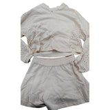 River Island Girls Outfit Set Age 9-10 Years Pink Long Sleeve Top Shorts