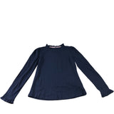 Navy Long Sleeve Frill Top - Size 6