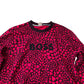 BOSS Women's Crew Neck Sweatshirt Red Heart Print Cotton XS