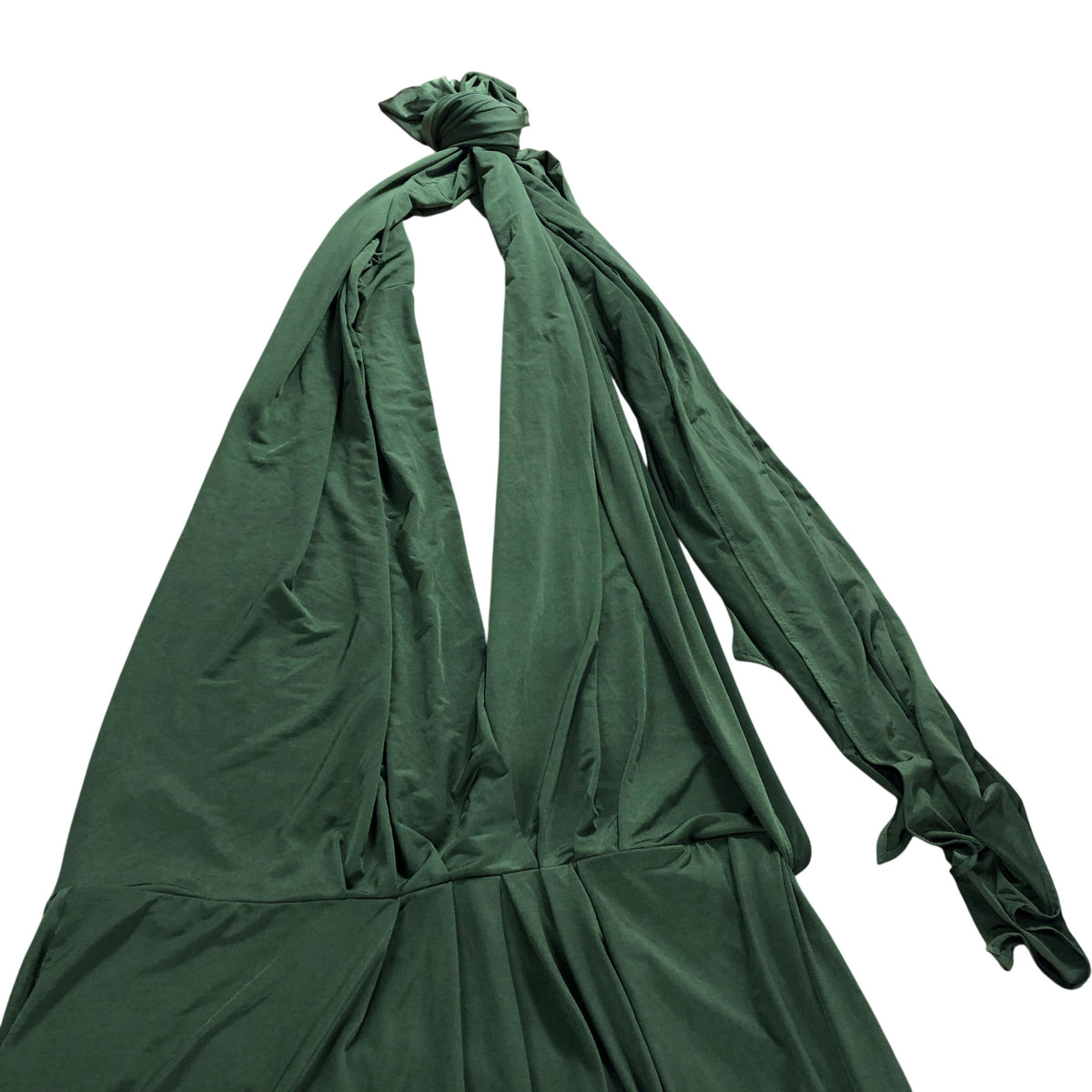 Green Maxi Dress UK16 Women's Long Sleeve V Neck Elegant Style