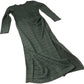 Long Sleeve Dress Women's Olive Green Textured Maxi XS