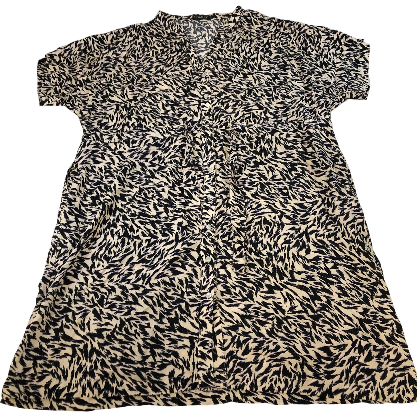 Soaked In Luxury  SLarowe Dress SS Women's Beige Black XL