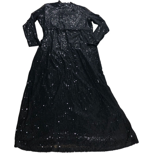 Long Tall Sally UK20 Women's Black Sequin Long Sleeve Evening Maxi Dress