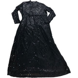 Long Tall Sally UK20 Women's Black Sequin Long Sleeve Evening Maxi Dress