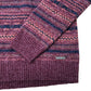 Weird Fish Zip Neck Garnet Striped Knit Wool Blend Sweater Size M