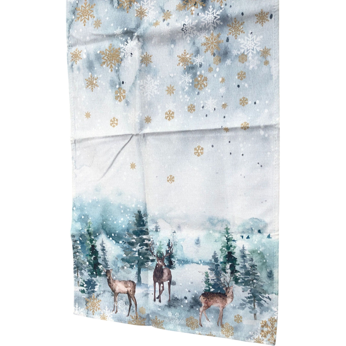 Artoid Mode Watercolour Winter Forest Deer Table Runner 40x140cm