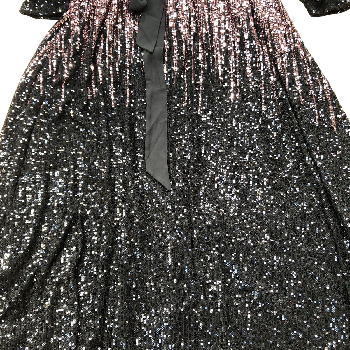 Long Sequin Dress UK20 Women's Black Pink Party Evening Wear