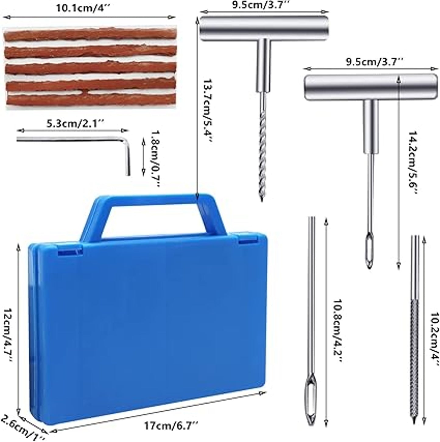 Iceten Tyre Repair Kit, Tyre Puncture Repair Kit with Storage Box Emergency