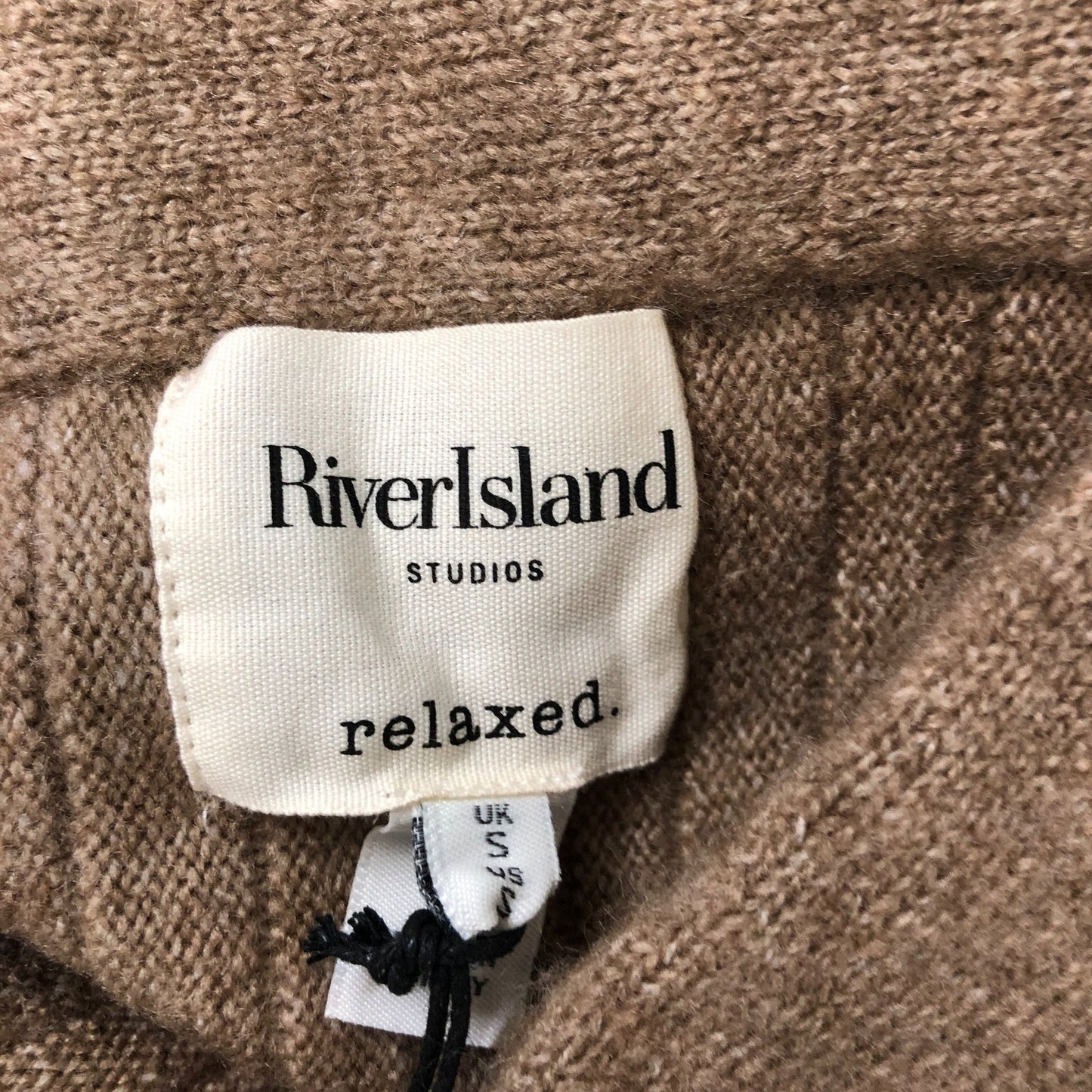 River Island Ribbed Knitted Maxi Skirt UK Size 10 Women's Brown Knit Style
