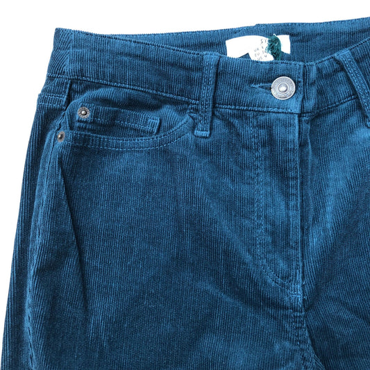 Brooke Corduroy Trousers Dark Teal Stretch Cotton Size 8