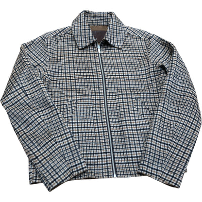 River Island Brown Check Wool Blend Zip Up Trucker Jacket