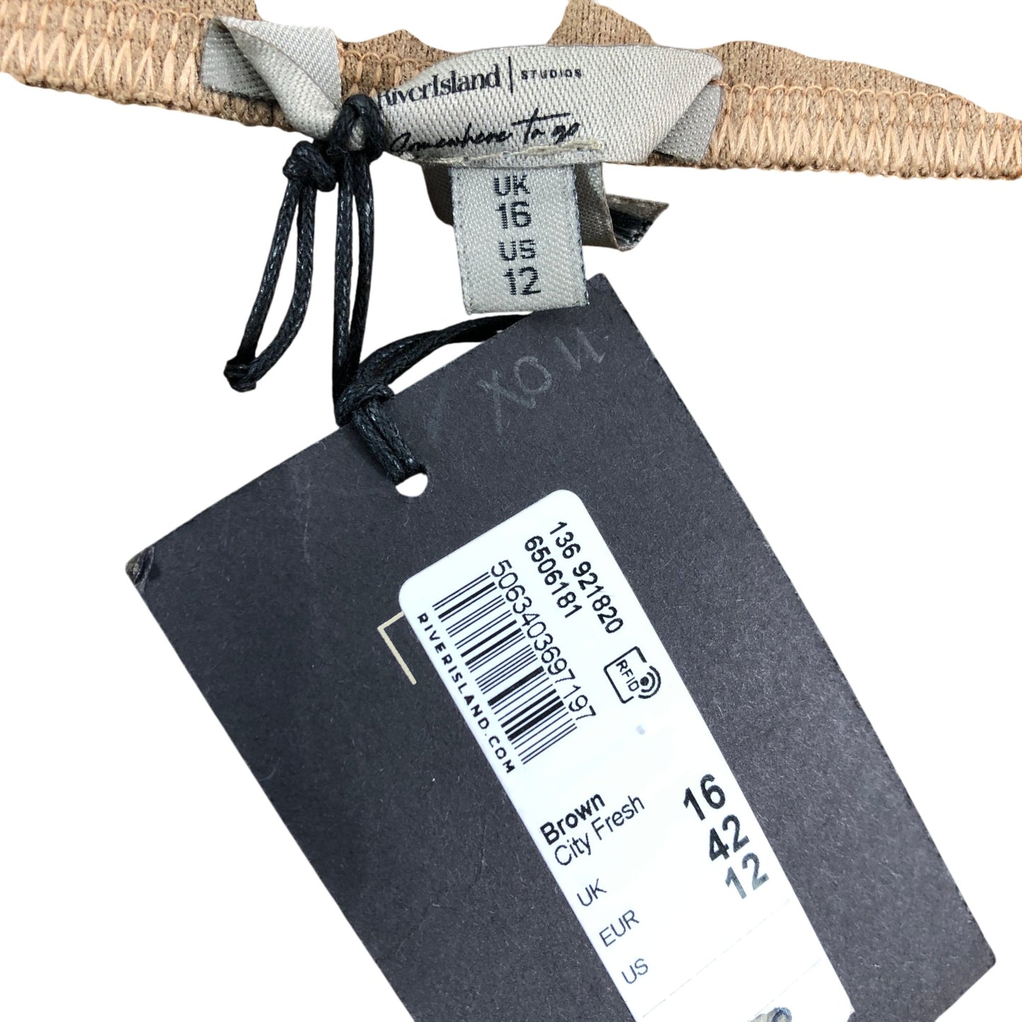 River Island City Fresh Skirt UK16 Women's Brown Suede Style Size 16