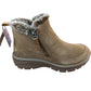 SKECHERS Relaxed Fit Women's Boots Size 3 Tan Zip Up Faux Fur Lining Comfort