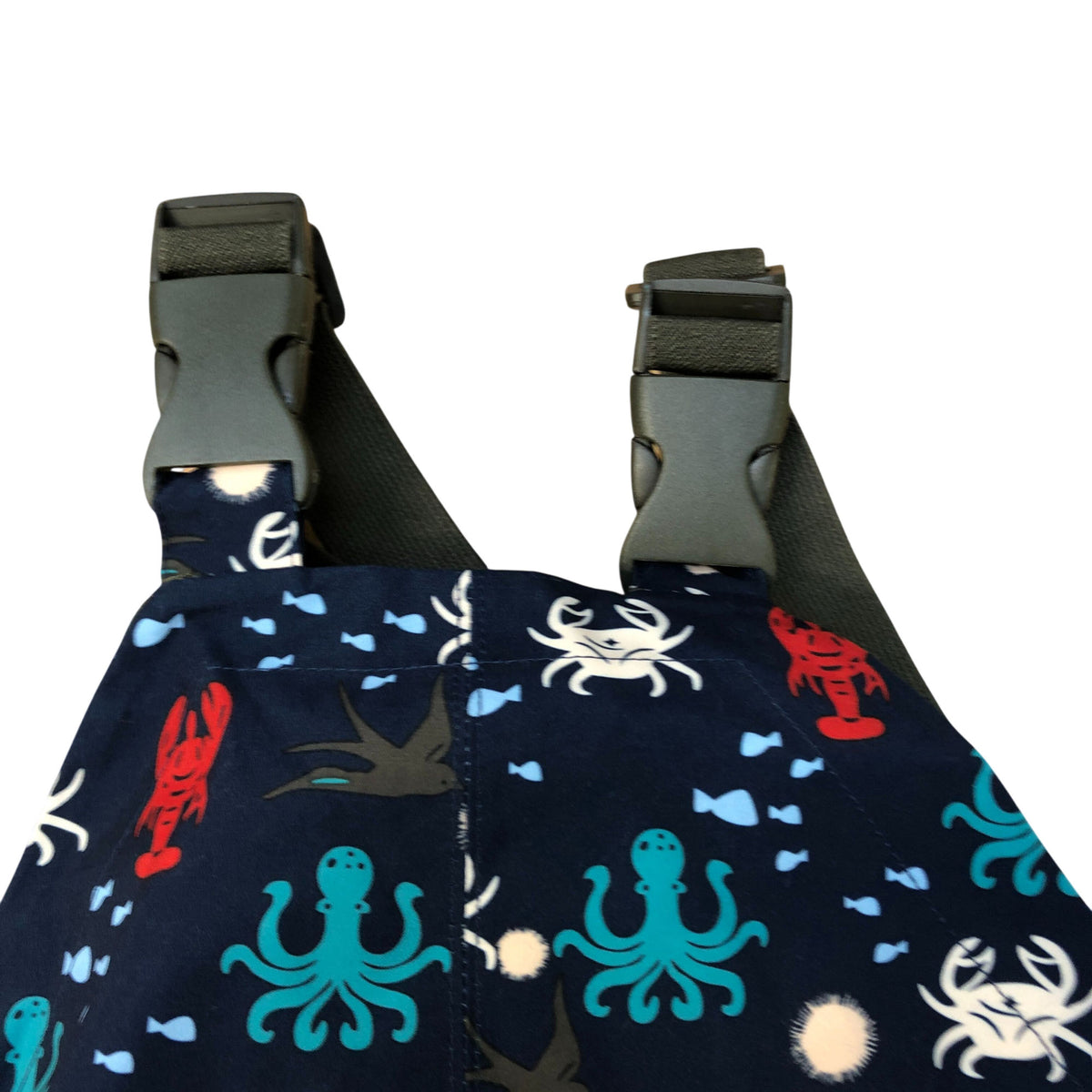 Kids Waterproof Overalls Age 3-4 Years Blue Crab Octopus Design