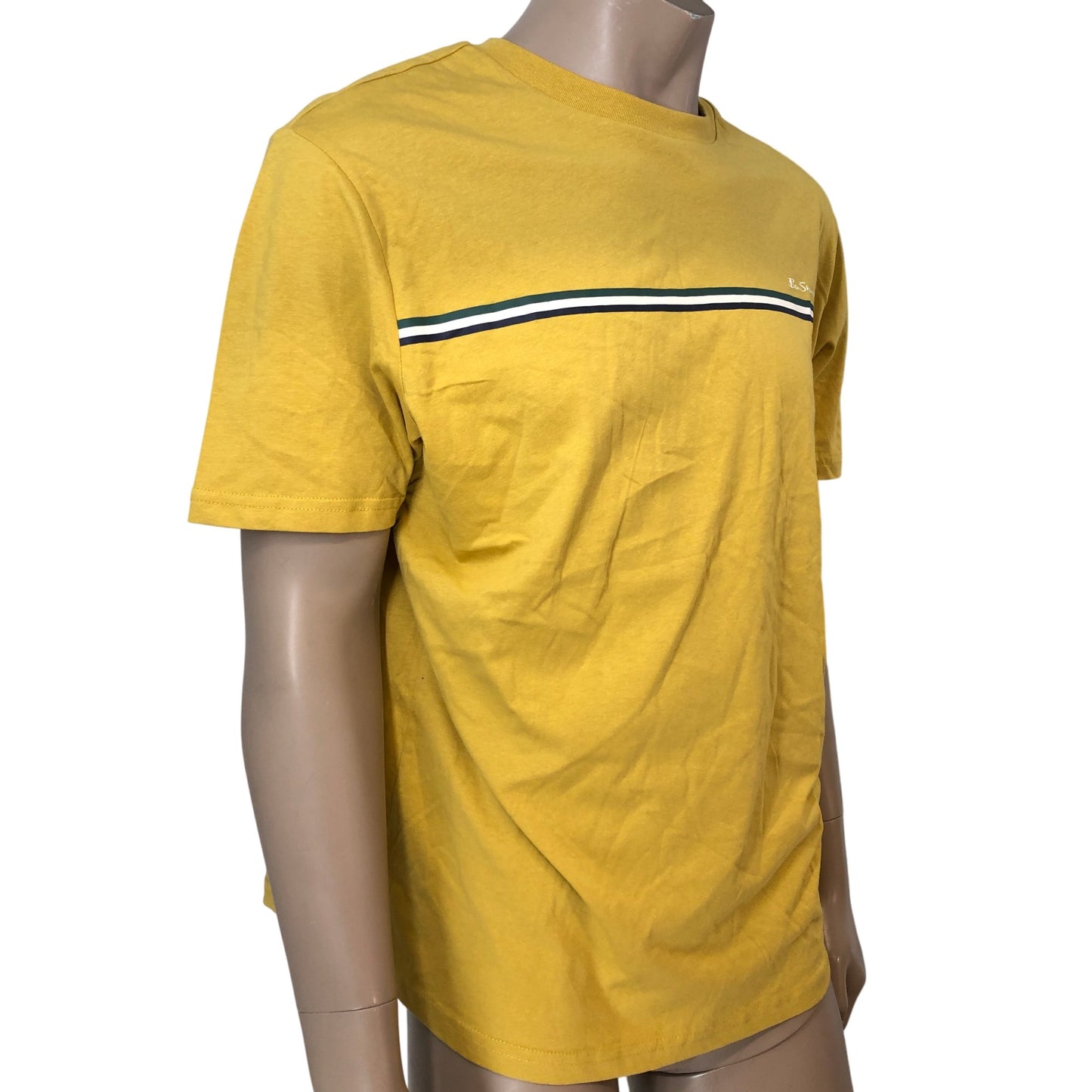 Ben Sherman Large Sunflower Core Stripe Tee Men's Cotton T-Shirt Yellow