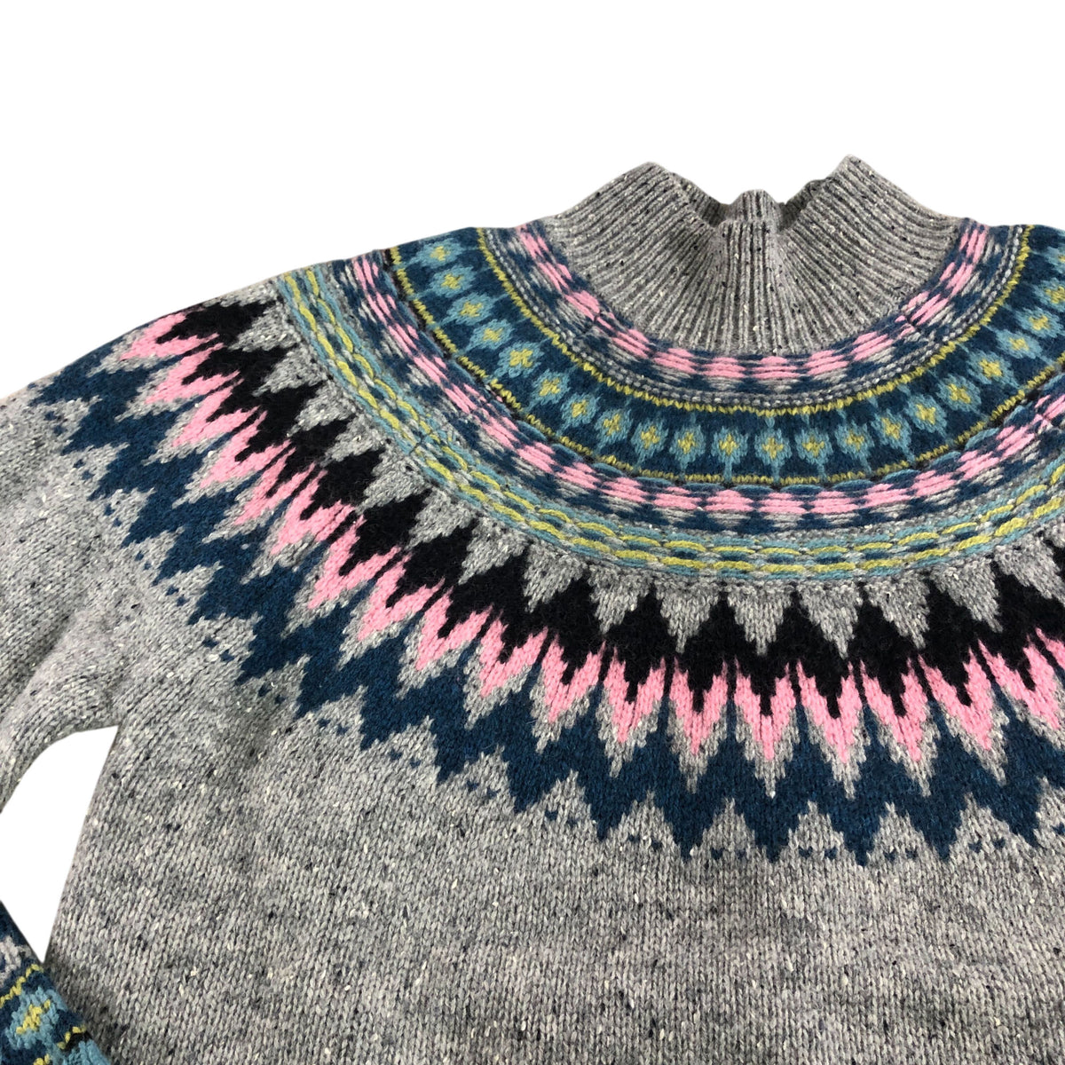 Izzy Grey Fairisle Jumper Women's Lambswool Blend
