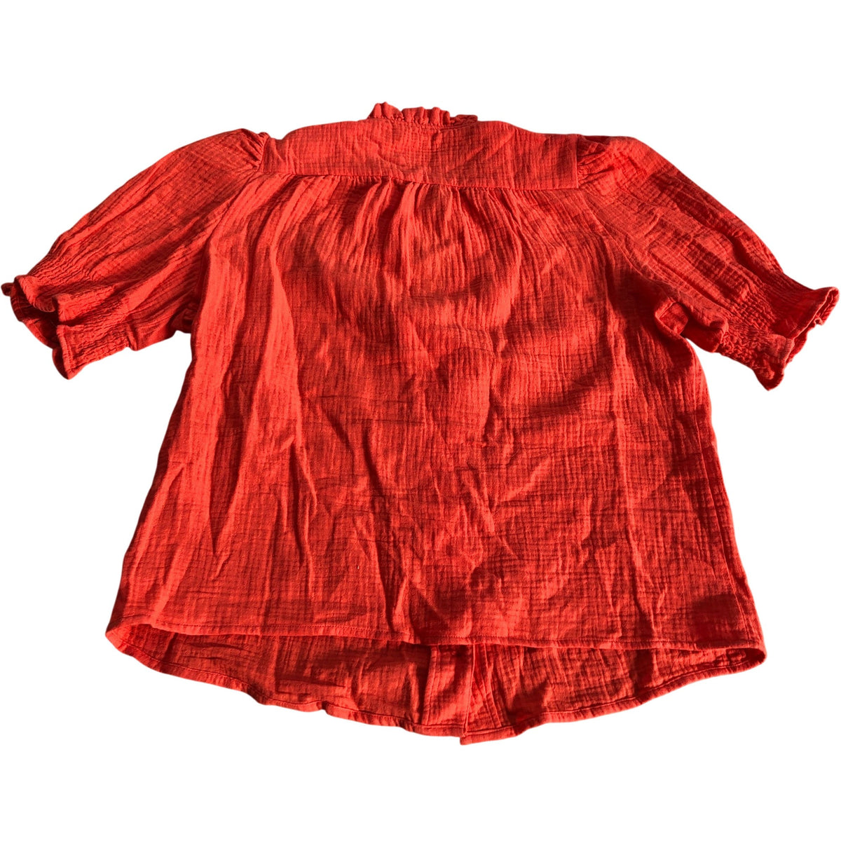 Baukjen Short Sleeve Button Up Blouse Bright Orange Size 14