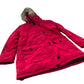 Brave Soul Parka Coat Women's Red Fur Hooded Winter Jacket UK16