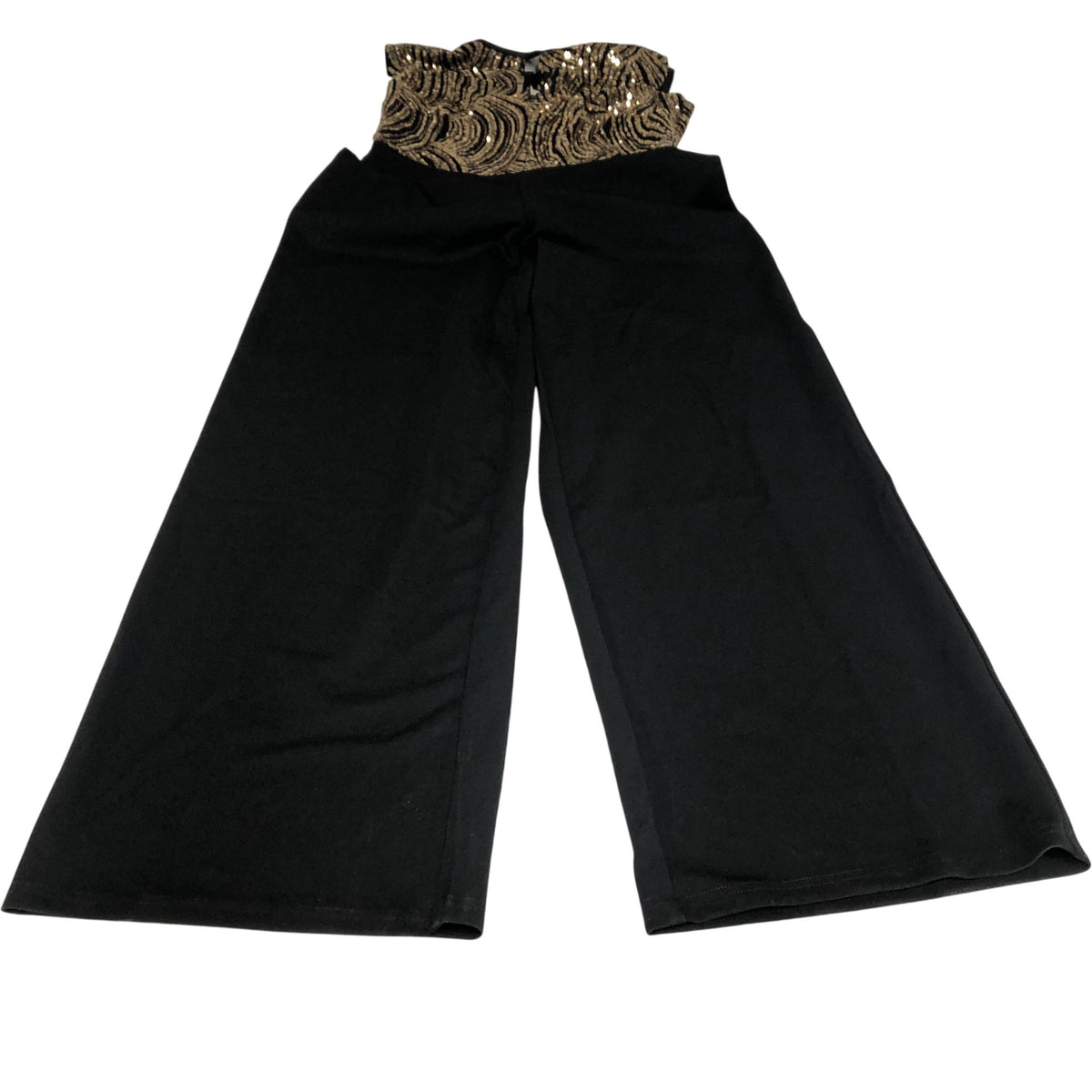 Jumpsuit Women's Black Gold Embellished Evening Wear UK14