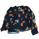 Baukjen Floral Print Blouse UK Size 10 Women's Long Sleeve Viscose Black