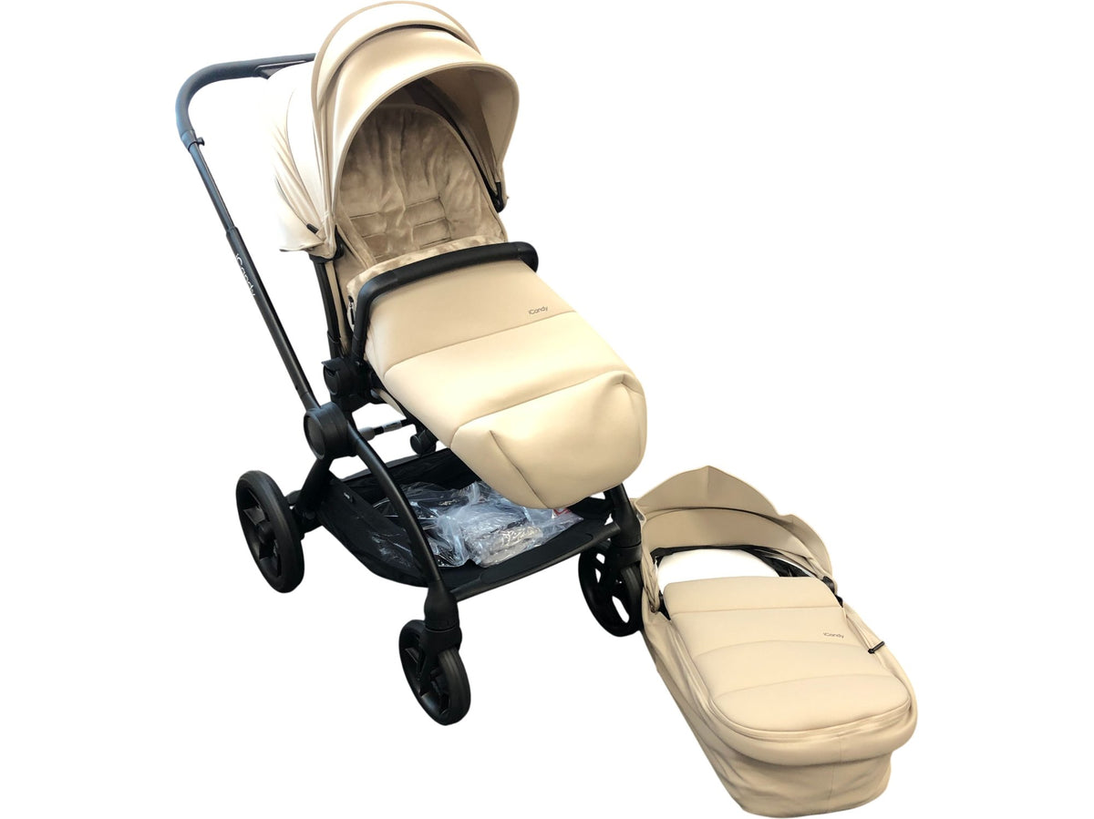 iCandy Core 2 Pushchair Travel System Cream with Carrycot Sandstone