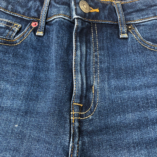 Denim Jeans UK10R Women's Slim Fit Blue Cotton Stretch Mid Rise