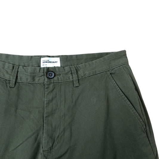 River Island Denim Specialist Chinos UK32 Men's Tailored Stretch Olive Green