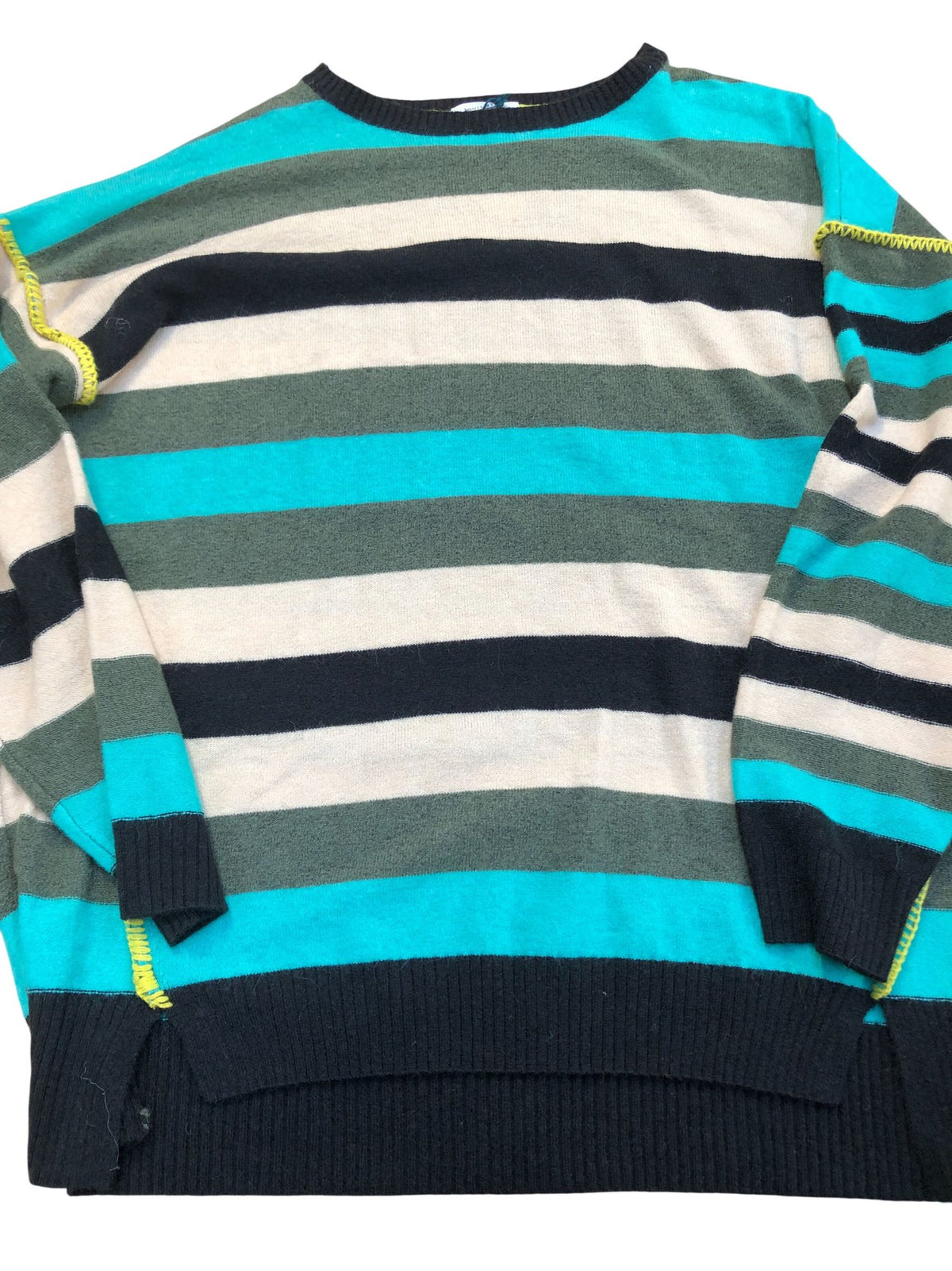 Multicolour Striped Sweater Women's UK Size 22 Medium Wool Blend