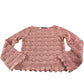 River Island Crochet Sweater UK S Women's Pink Lace Long Sleeve Top