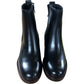 Dune Modern Black Leather Ankle Boots UK 4 Women's Zippered Stylish Heels
