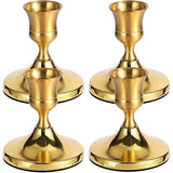 Gold Candle Holder Set 7x2.5cm Elegant Home Accessory 4 Pack