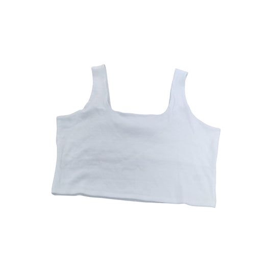 River Island Womens White Ribbed Square Neck Crop Top Size 18