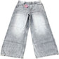 River Island Wide Leg Jeans Grey Denim Casual Loose Fit