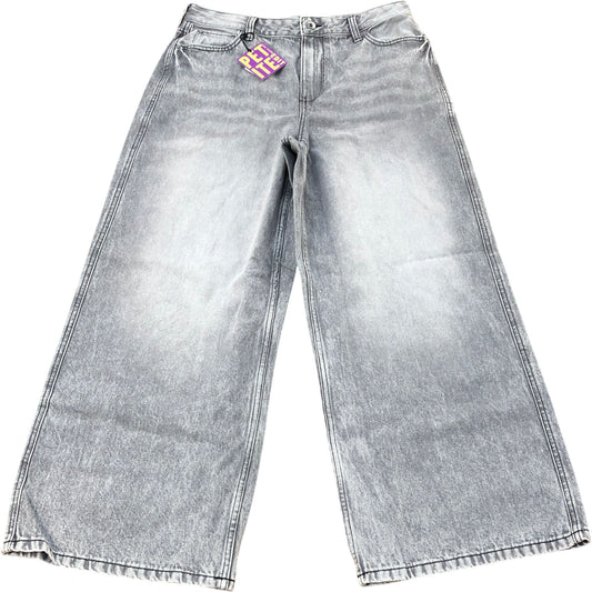 River Island Wide Leg Jeans Grey Denim Casual Loose Fit