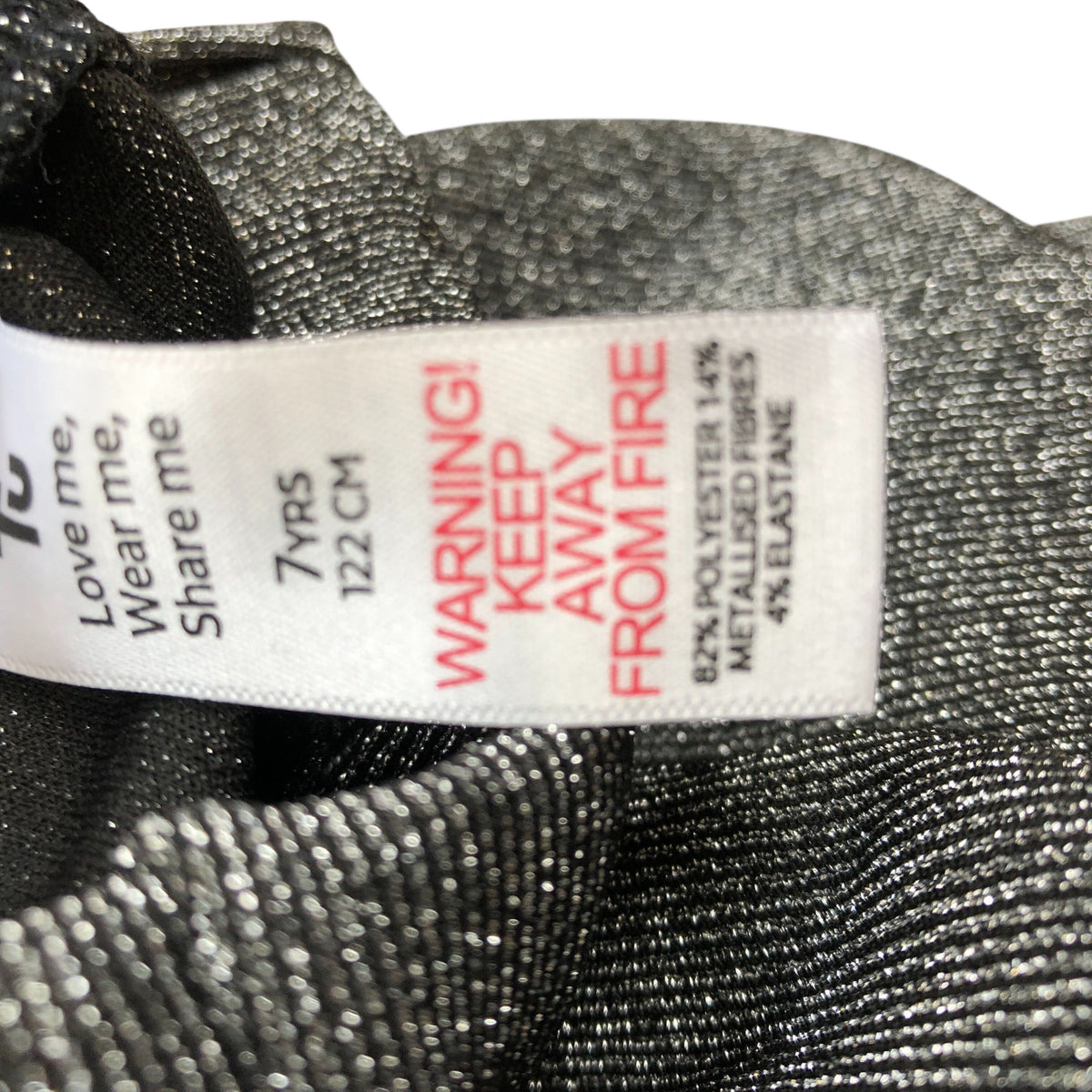 Kids Glitter Wide Leg Trousers UK7 Years Grey Elasticated