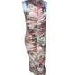Floral Print Bodycon Dress UK Size 10 Women's Sleeveless Stretch Ruched Design