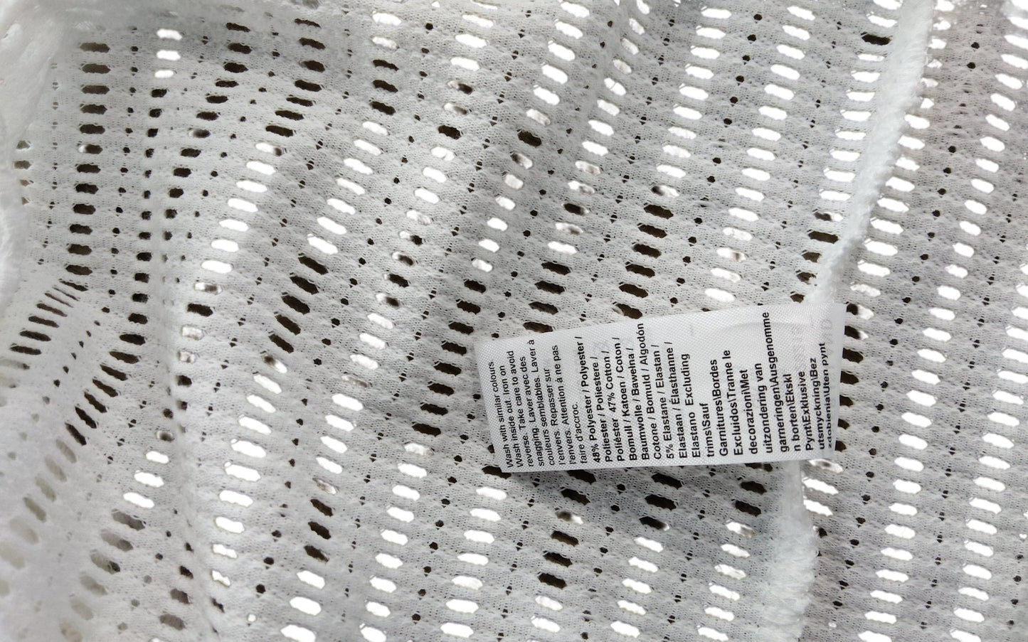 River Island White Mesh Casual T-Shirt UK M Men's Short Sleeve Top