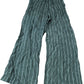 Striped Trousers XS Long Women's Pleated Lightweight Green Fabric
