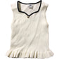 River Island Girls White Sleeveless Top Size 5-6 Years Ribbed Design