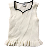 River Island Girls White Sleeveless Top Size 5-6 Years Ribbed Design