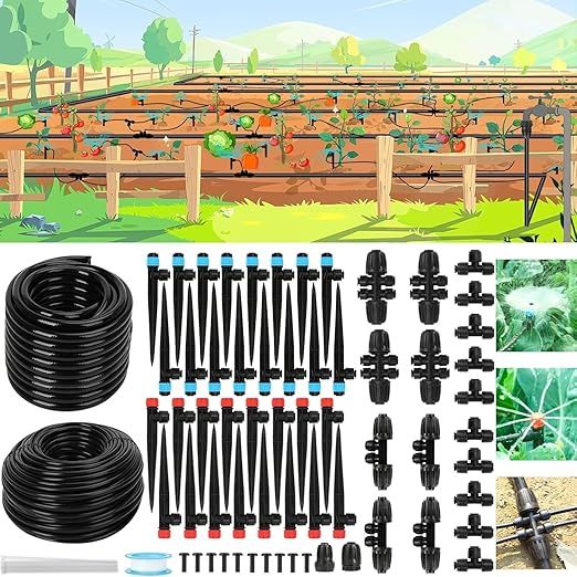 Powate Drip Irrigation System Model DIK-01 Hydroponic Watering Kit Black