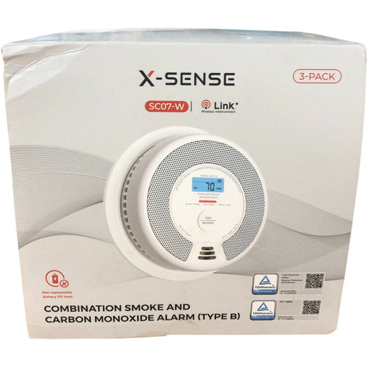 X-Sense SC07-W Smoke And Carbon Monoxide Alarm Type B 3 Pack Wireless Link